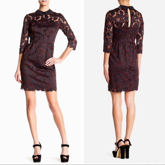 🤎Trina Turk🤎 Killian Lace Sheath Cocktail Dress - Picture 2 of 9